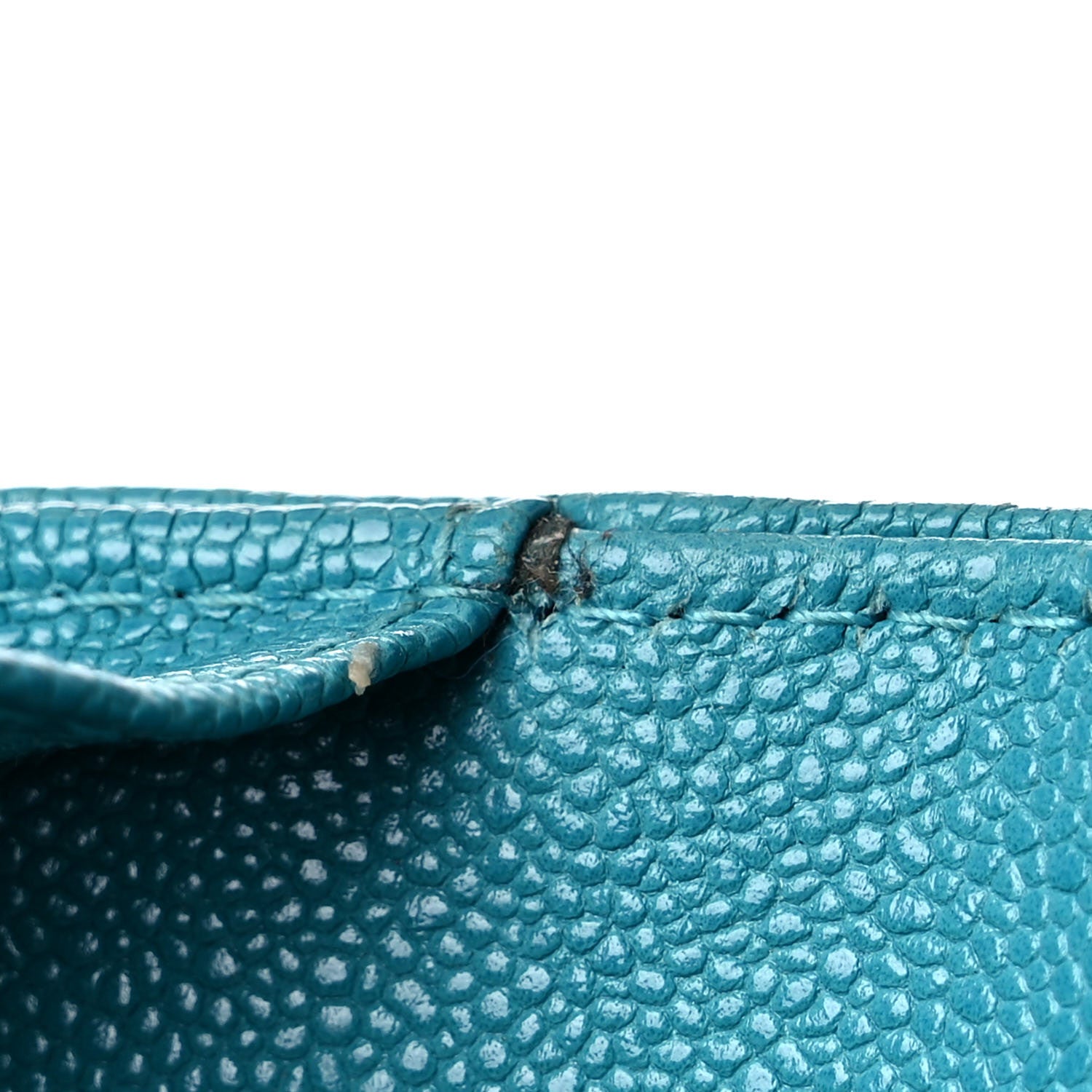 Chanel Caviar Quilted Boy Card Holder Wallet Turquoise 12 of 16
