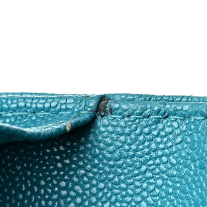Chanel Caviar Quilted Boy Card Holder Wallet Turquoise 12 of 16
