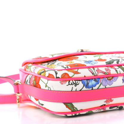 Gucci Canvas Flora Floral Shoulder Bag White Fuchsia Fluo 8 of 10