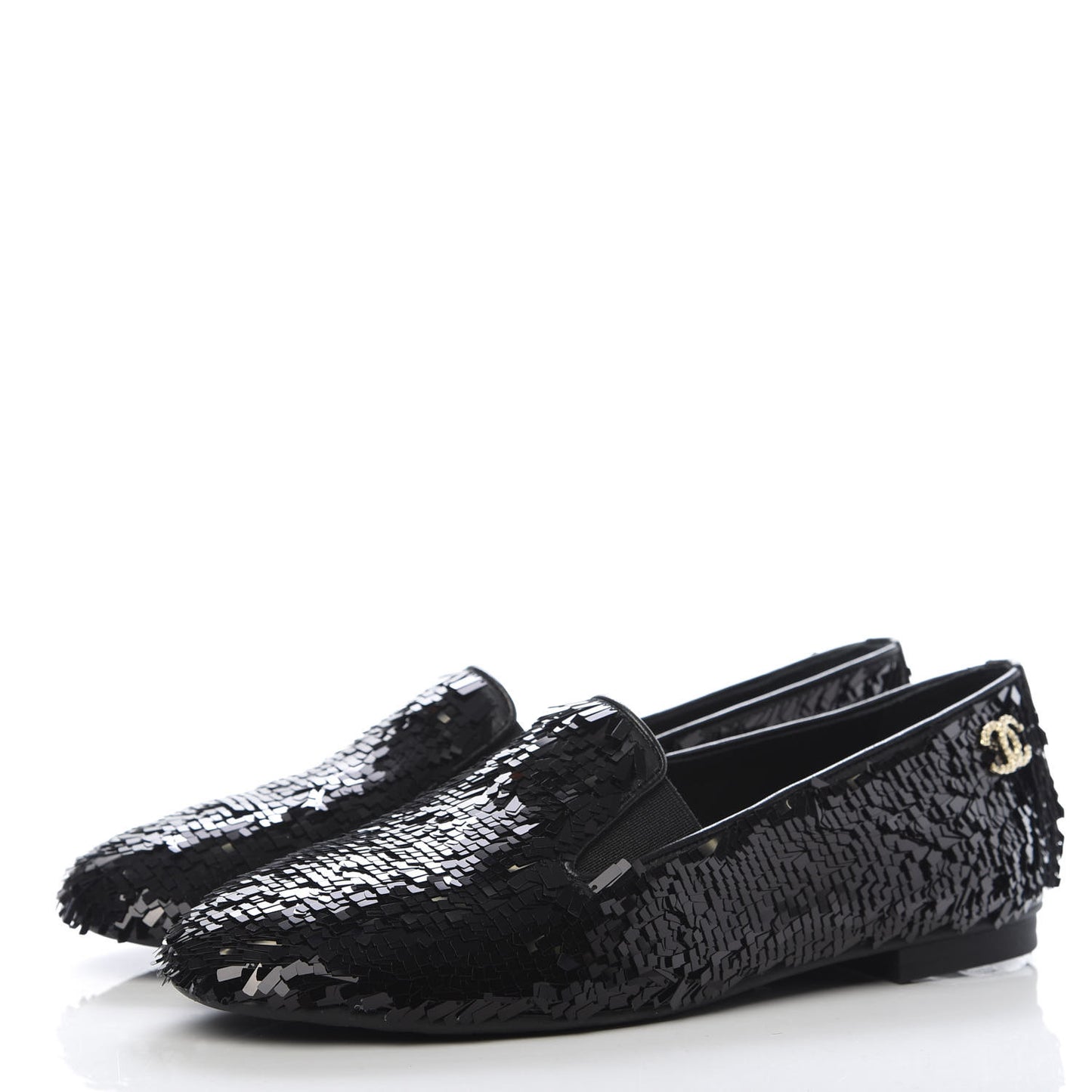 Sequin CC Loafers 37 Black