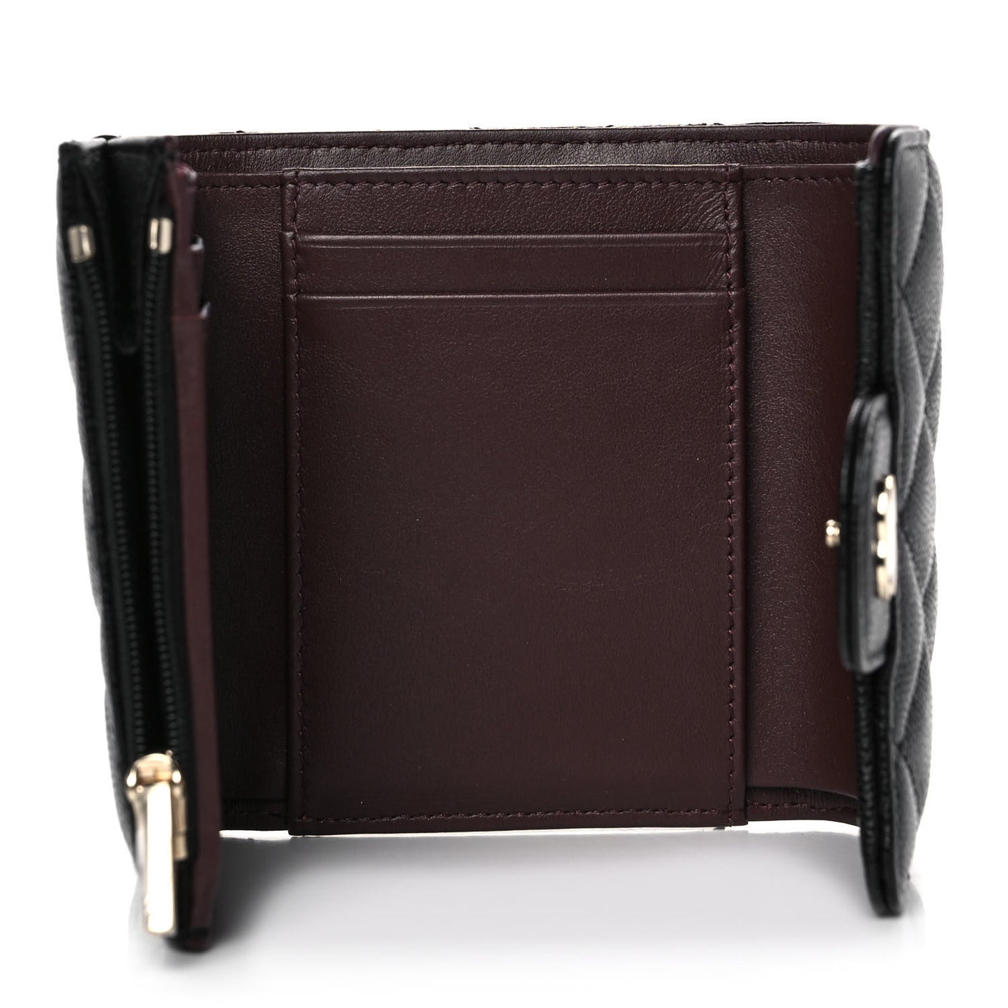 Caviar Quilted Small Flap Wallet Black