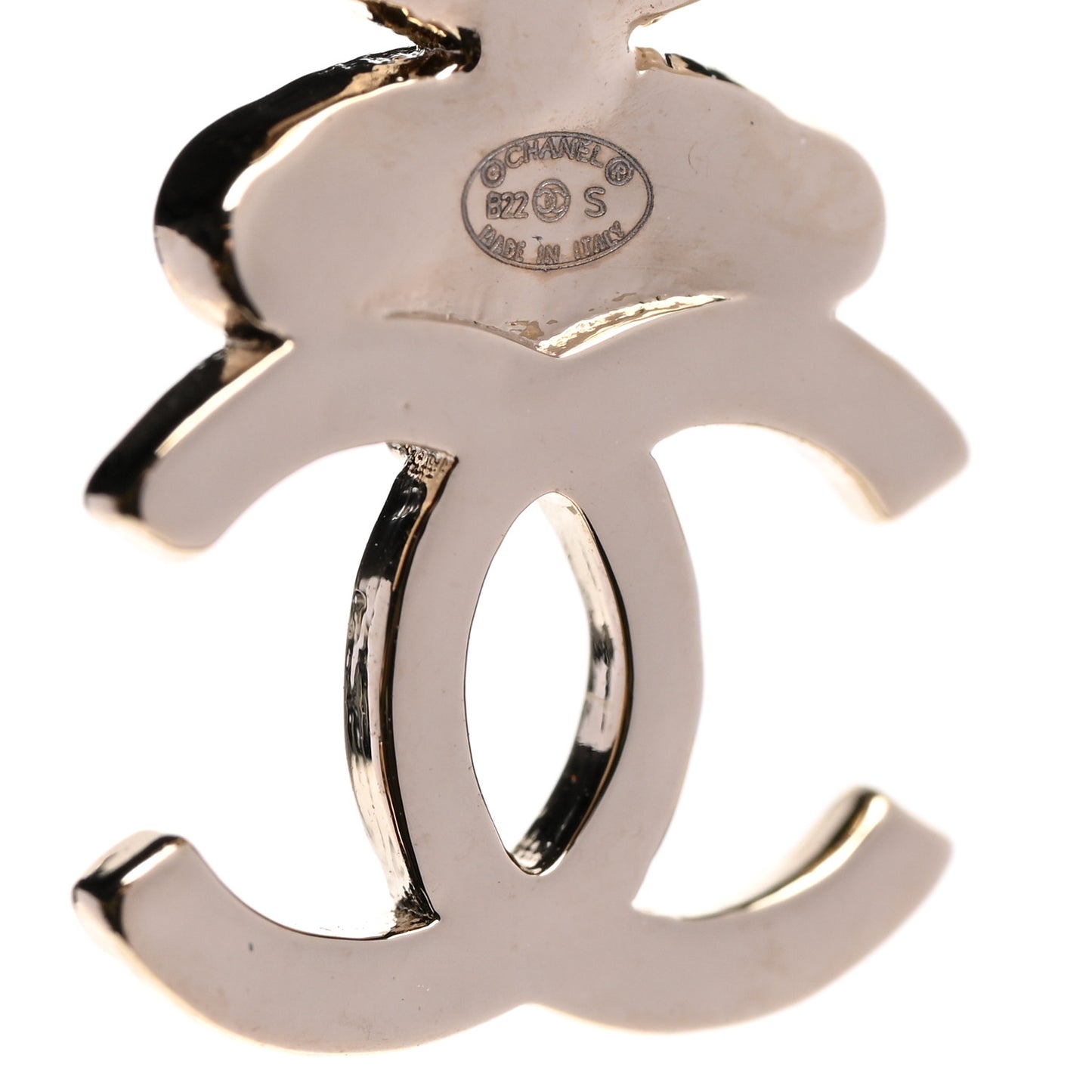 Crystal Pearl Shamrock CC Heart Drop Earrings Gold