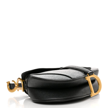 Christian Dior Grained Calfskin Saddle Bag With Strap Black 4 of 10