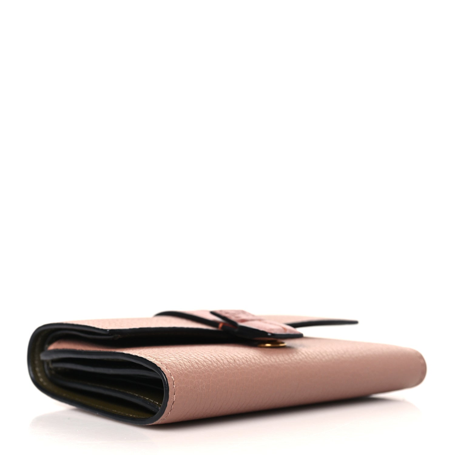 Loewe Grained Calfskin Small Vertical Wallet Dark Blush Dark Olive 4 of 7