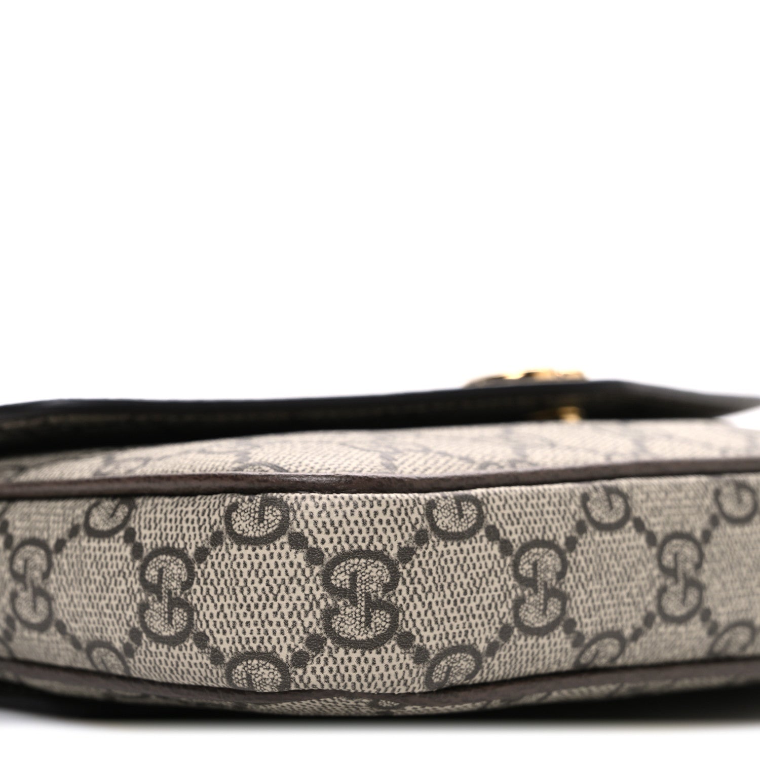 Gucci GG Supreme Monogram Textured Dollar Calfskin Web Mini Ophidia Envelope Shoulder Bag Beige Ebony New Acero 9 of 10