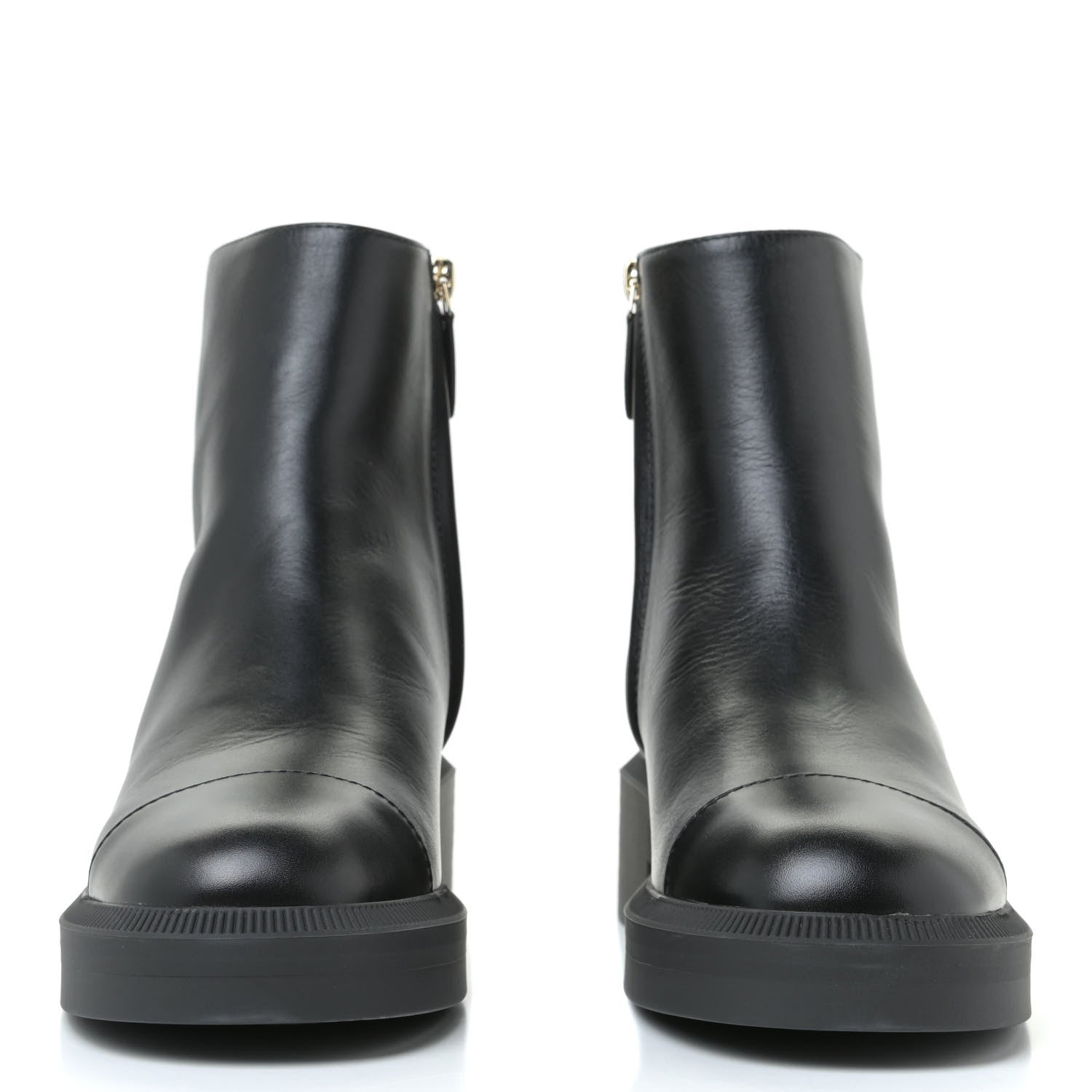 Chanel Calfskin Logo Boots 39.5 Black 4 of 12