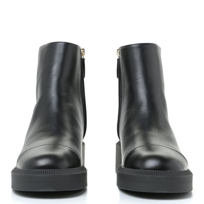 Chanel Calfskin Logo Boots 39.5 Black 4 of 12