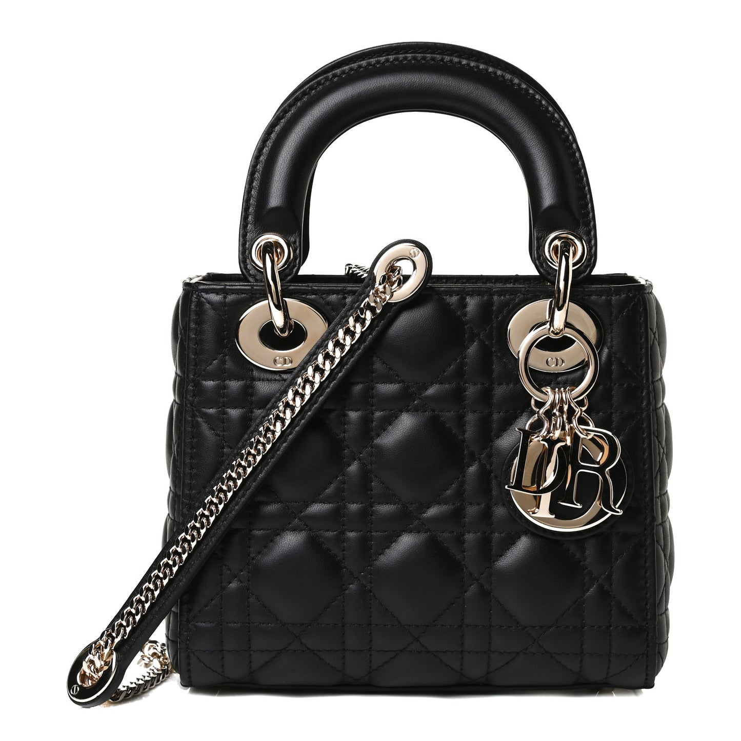 Lambskin Cannage Mini Lady Dior Black