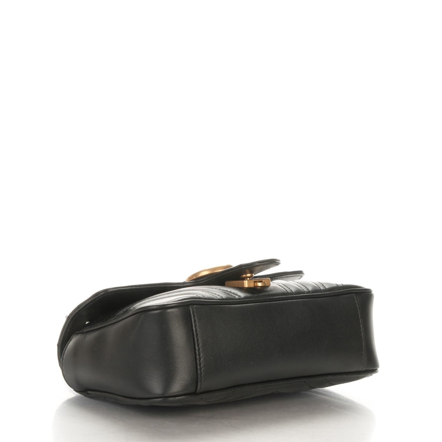 Calfskin Matelasse Mini GG Marmont Shoulder Bag Black