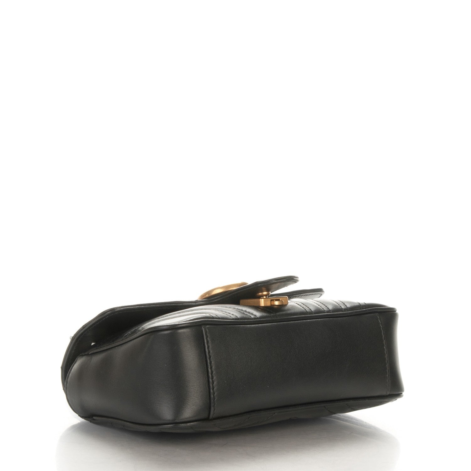 Gucci Calfskin Matelasse Mini GG Marmont Shoulder Bag Black 4 of 7