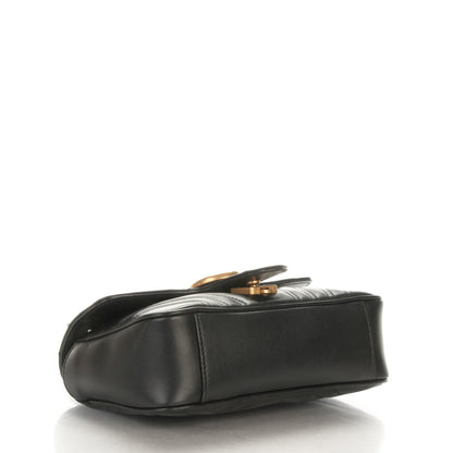 Gucci Calfskin Matelasse Mini GG Marmont Shoulder Bag Black 4 of 7