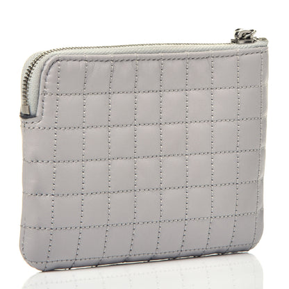 Celine Calfskin Quilted C Charm Coin Card Pouch Grey 3 of 8