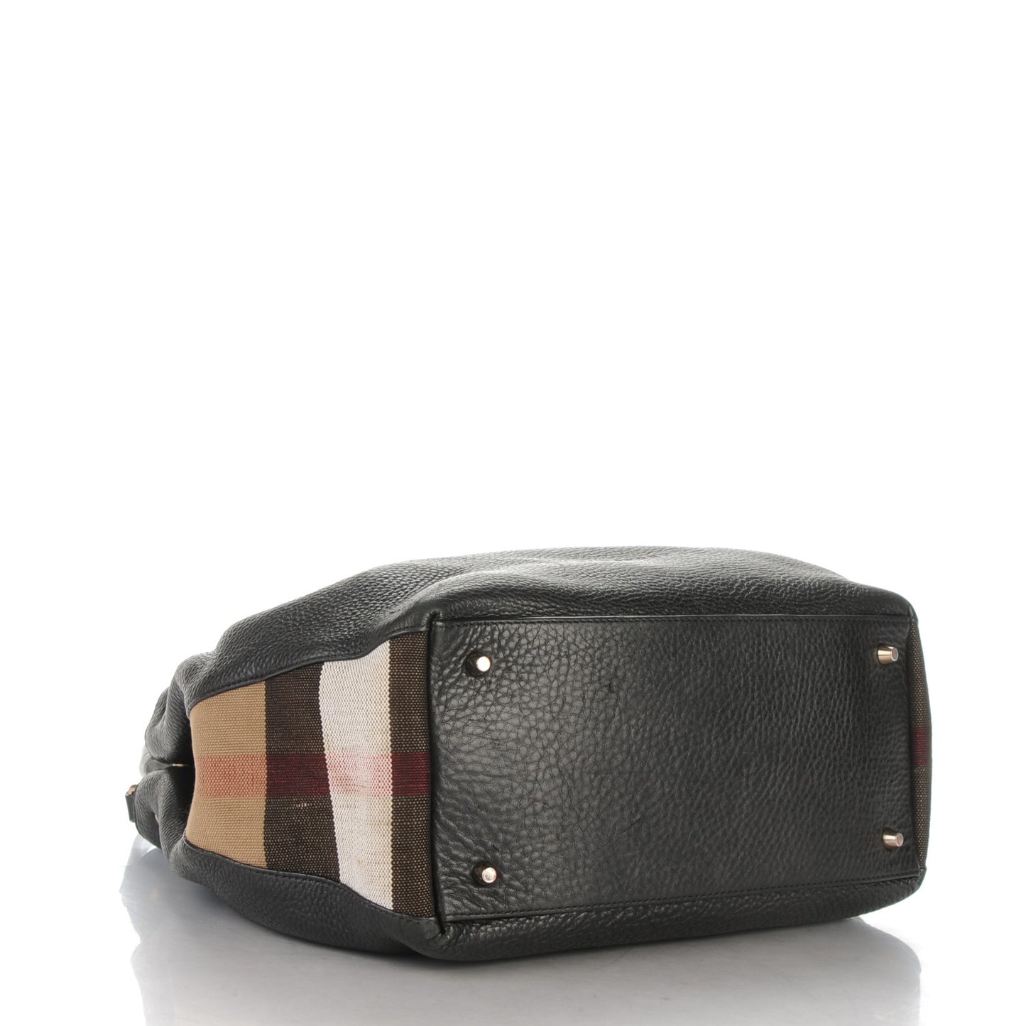 Grainy Calfskin House Check Medium Maidstone Black