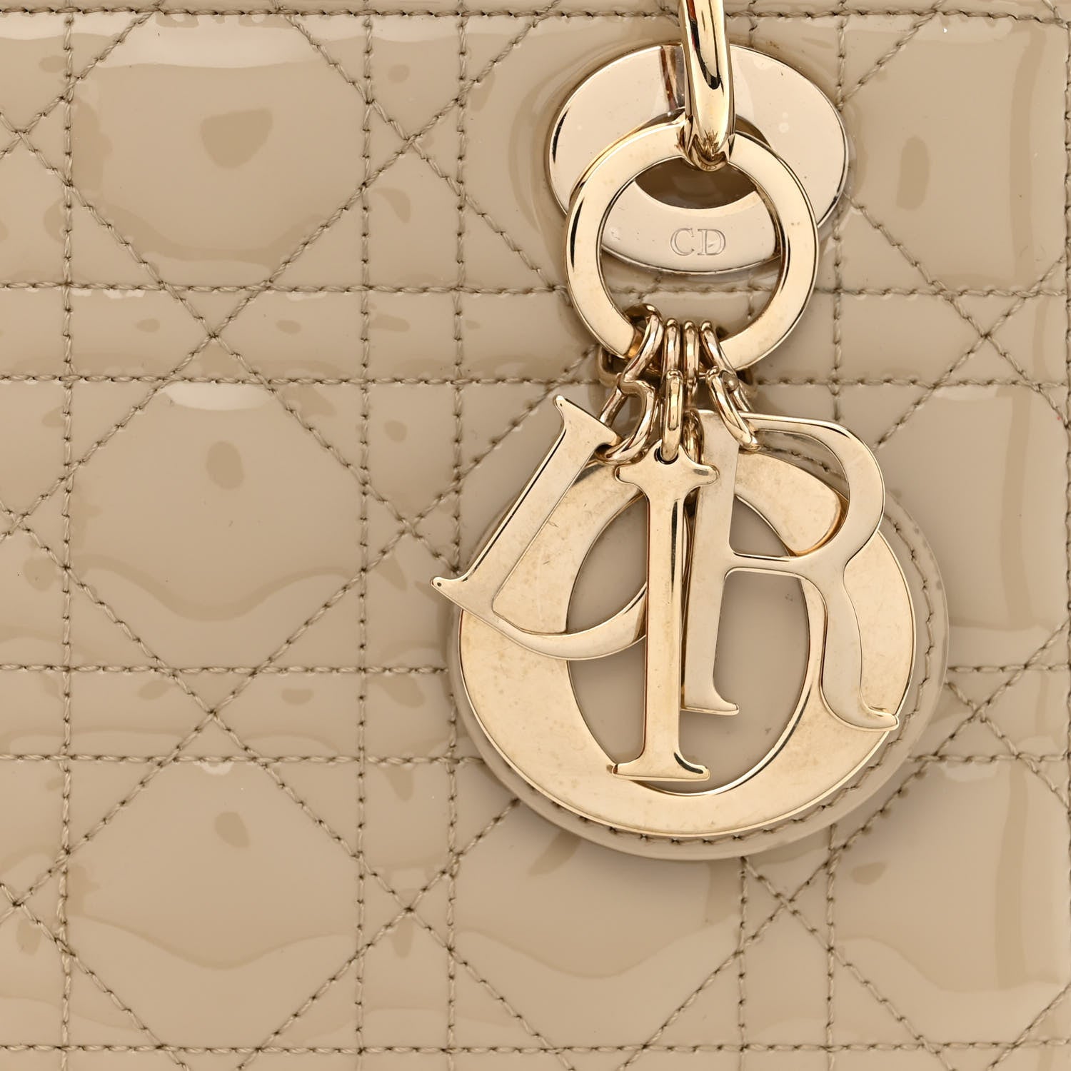 Christian Dior Patent Cannage Small Lady Dior Beige 8 of 12