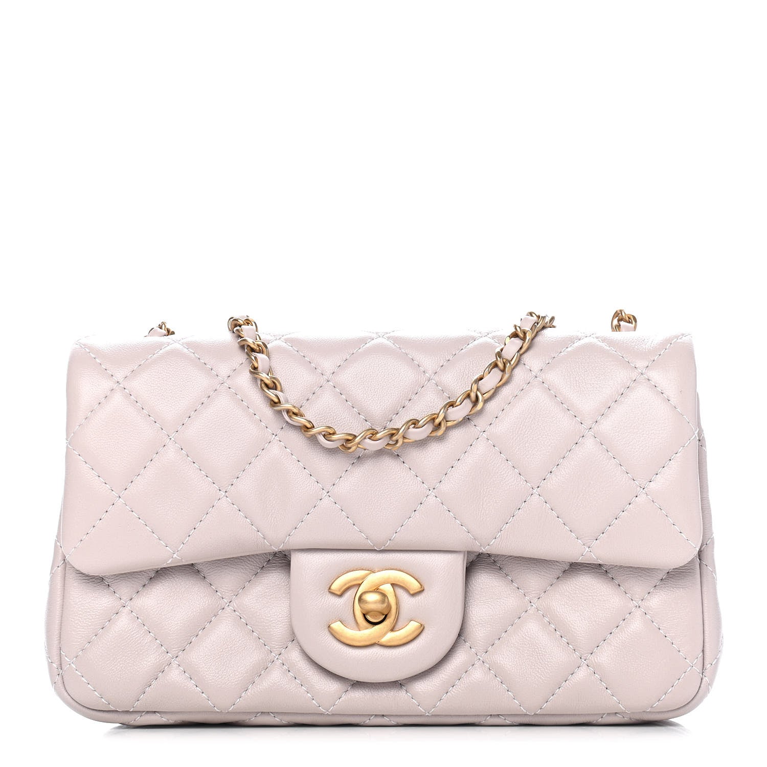 Chanel Lambskin Quilted Mini Rectangular Pearl Crush Flap Light Purple 1 of 9