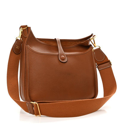 Hermes Taurillon Clemence Evelyne III PM Gold 2 of 10