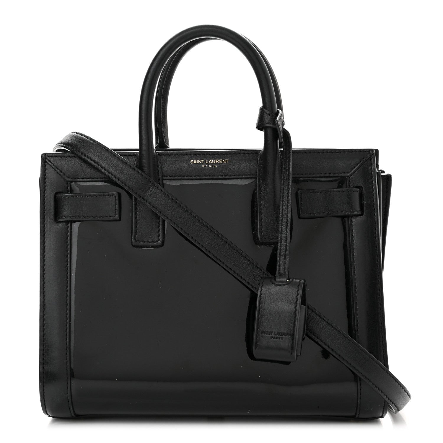Saint Laurent Patent Calfskin Nano Sac de Jour Black 1 of 9