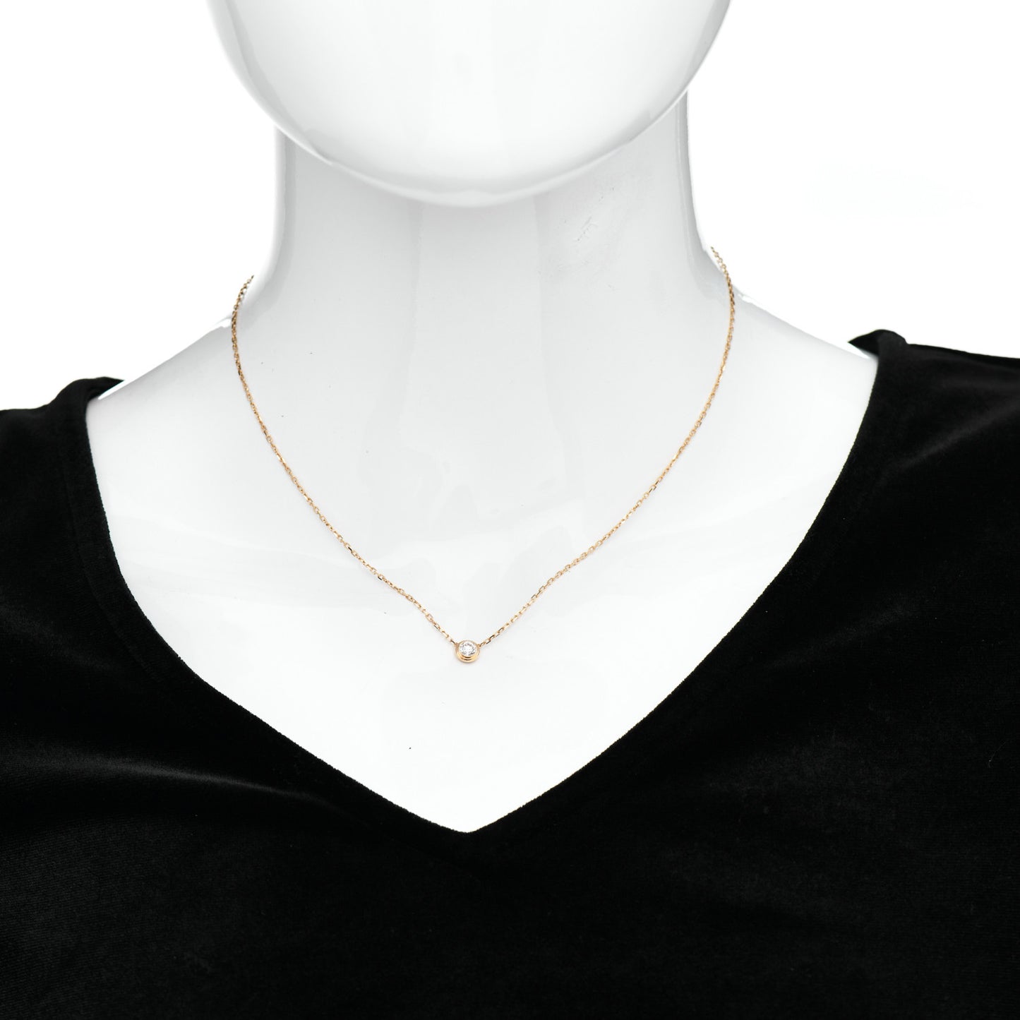 18K Pink Gold Diamond LM D'Amour Pendant Necklace