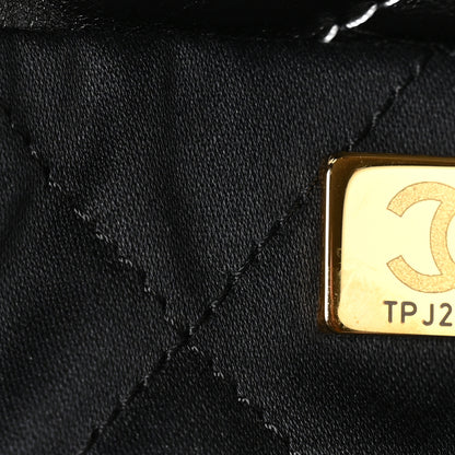 Chanel Shiny Calfskin Stitched Chanel 22 Black White 8 of 11