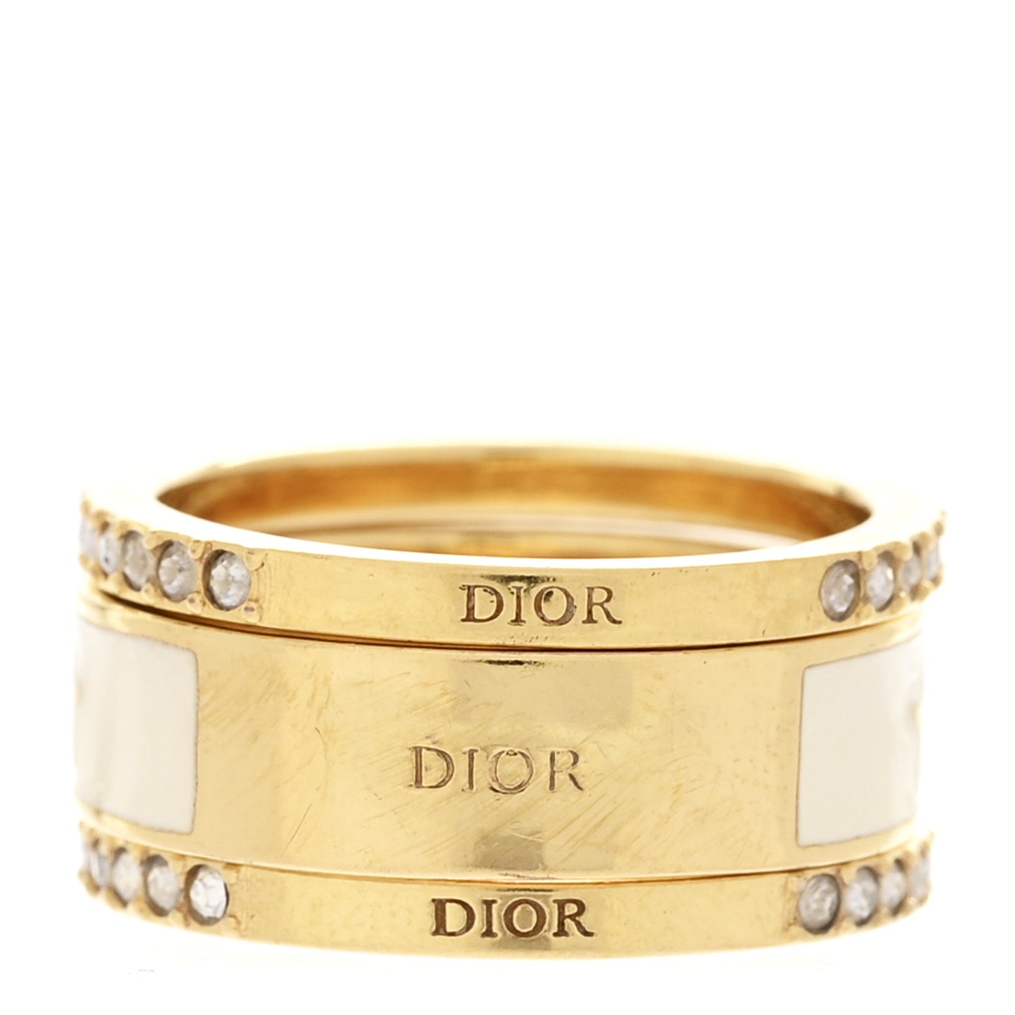 Metal Crystal Code Ring Set M 54/7 Gold