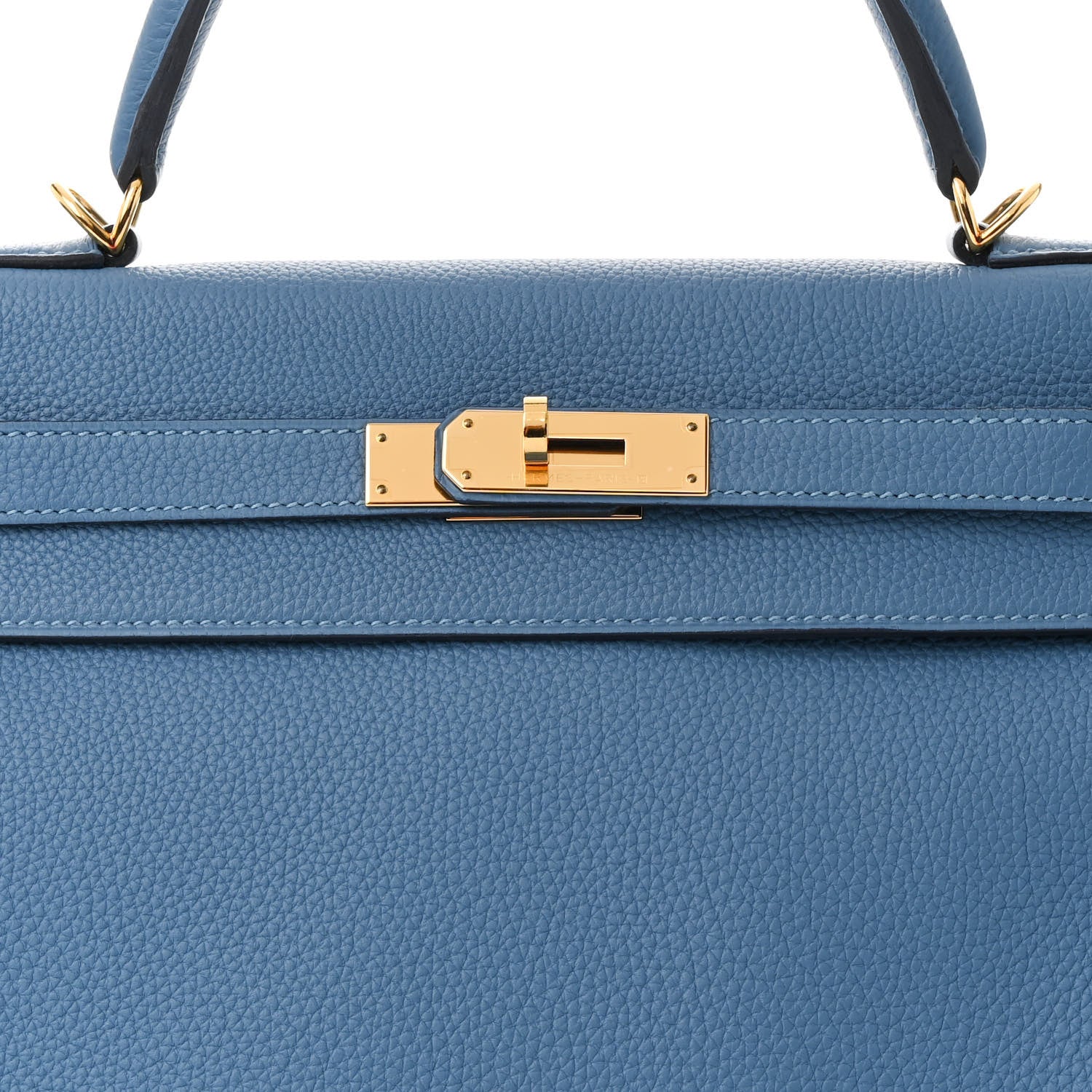 Hermes Togo Kelly Retourne 32 Azur 7 of 15