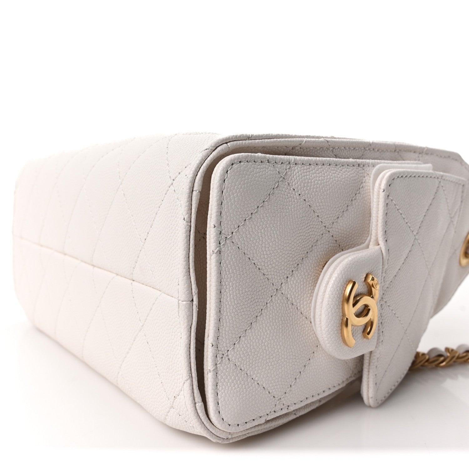 Chanel Caviar Quilted Mini Chanel 25 Handbag White 10 of 11