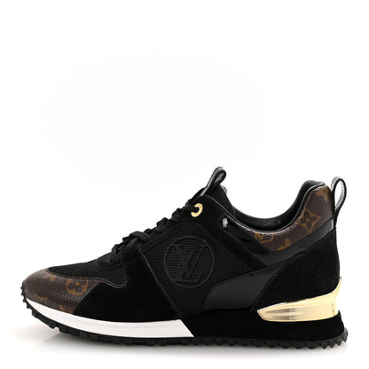 Louis Vuitton Suede Monogram Run Away Sneakers 39 Black 1 of 9