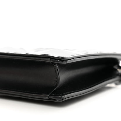 Christian Dior Calfskin Macrocannage Diamond Caro Zipped Pouch With Chain Black 9 of 9