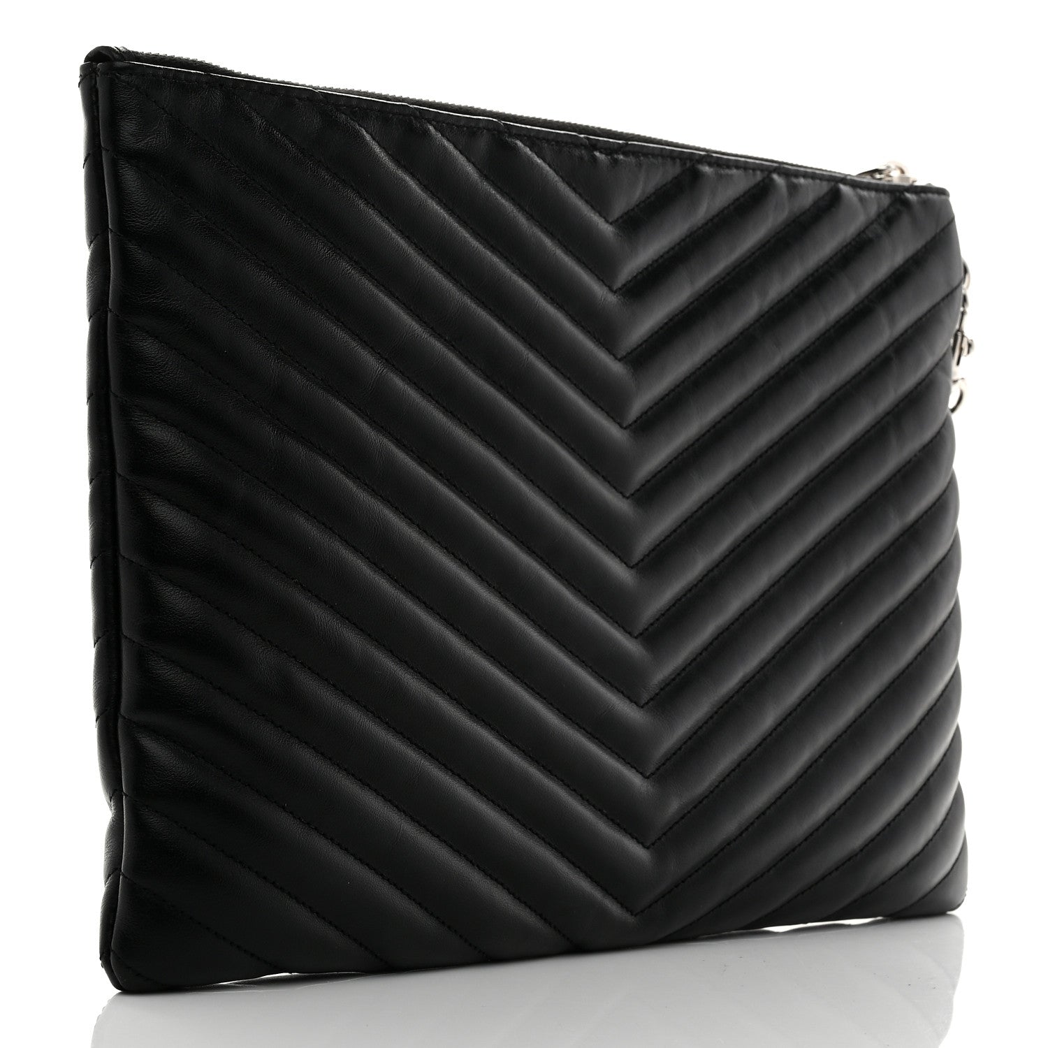 Saint Laurent Calfskin Matelasse Monogram Cassandre Tablet Pouch Black 3 of 8