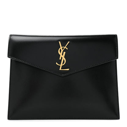 Saint Laurent Smooth Shiny Calfskin Monogram Uptown Baby Pouch Black 1 of 9