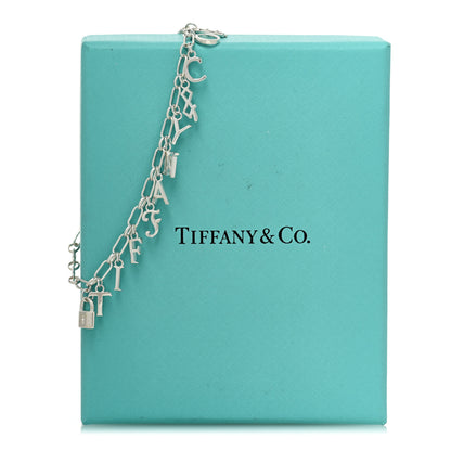 Tiffany Sterling Silver Enamel Love Notes Logo Charm Bracelet Blue 4 of 4