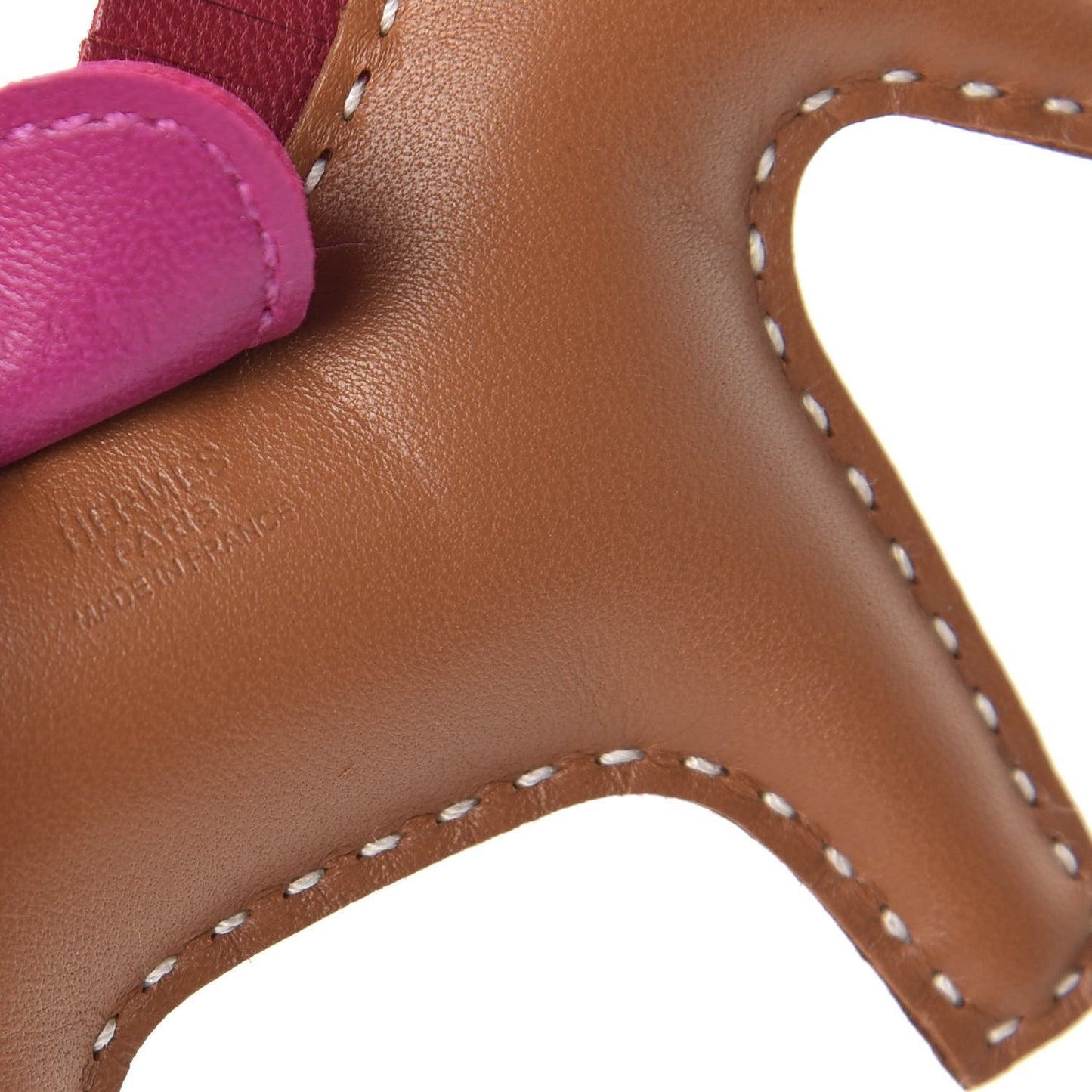 Milo Lambskin Grigri Rodeo Horse Bag Charm PM Sesame Grenat Rose Poupre