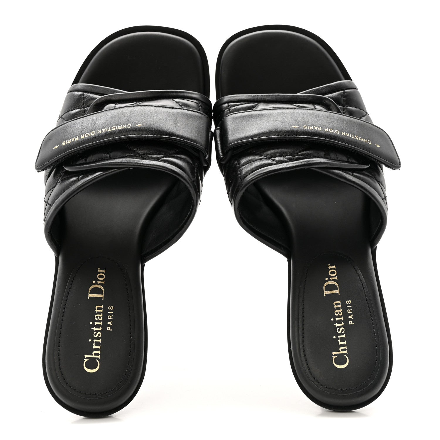 Christian Dior Calfskin Cannage Quilted Dio(r)evolution 80mm Slide Sandals 38.5 Black 2 of 10