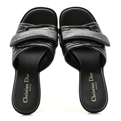 Christian Dior Calfskin Cannage Quilted Dio(r)evolution 80mm Slide Sandals 38.5 Black 2 of 10