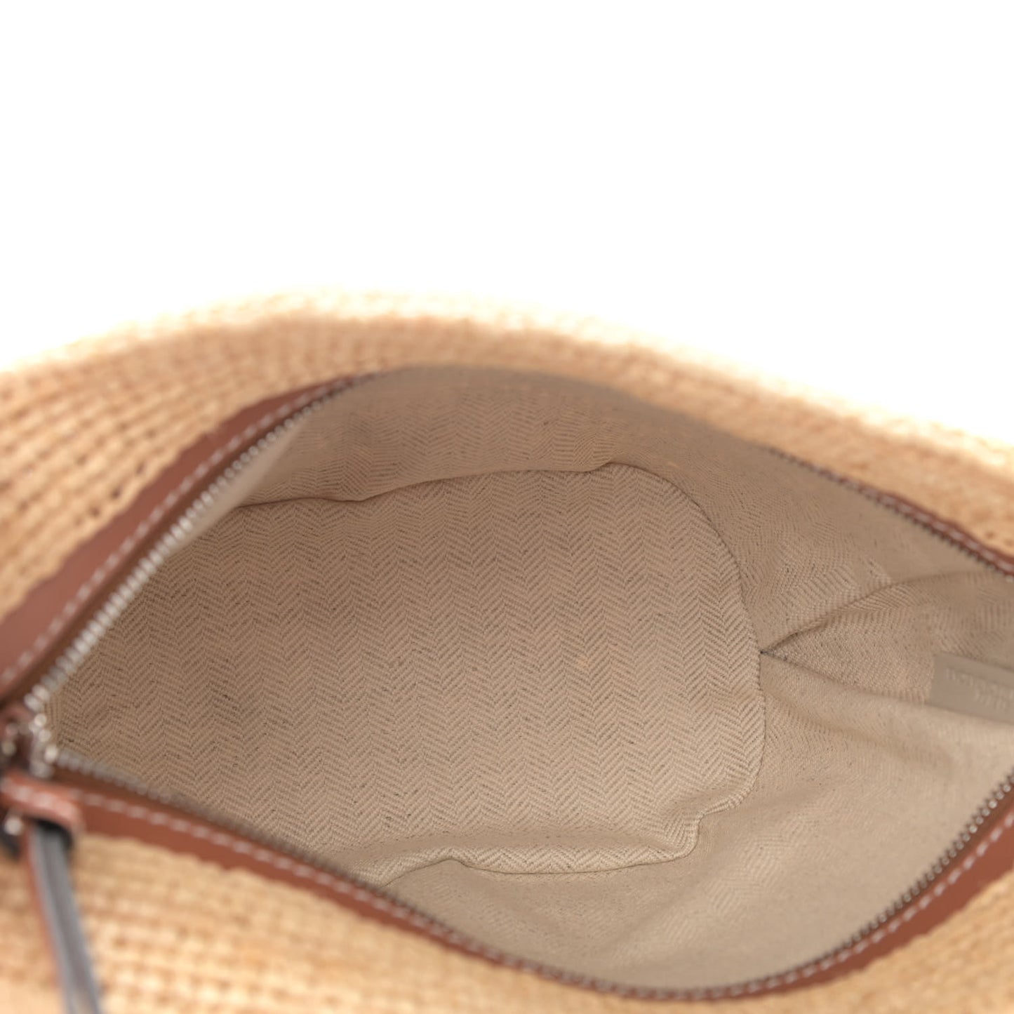 Calfskin Raffia Paulas Ibiza Pochette Bag Natural Tan