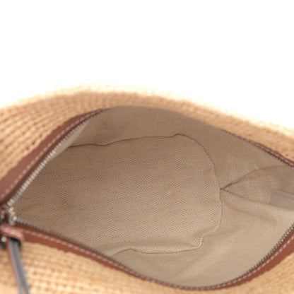 Loewe Calfskin Raffia Paulas Ibiza Pochette Bag Natural Tan 5 of 10