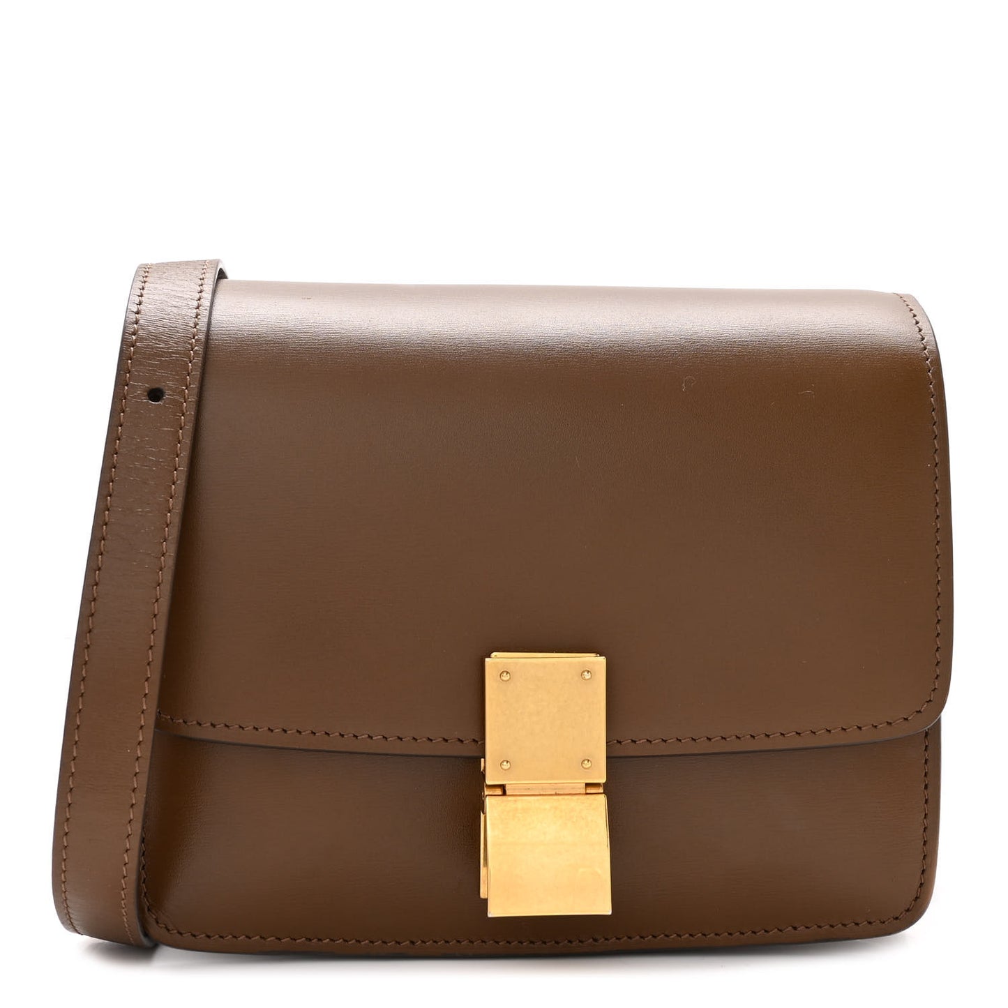 Box Calfskin Small Classic Box Flap Bag Camel