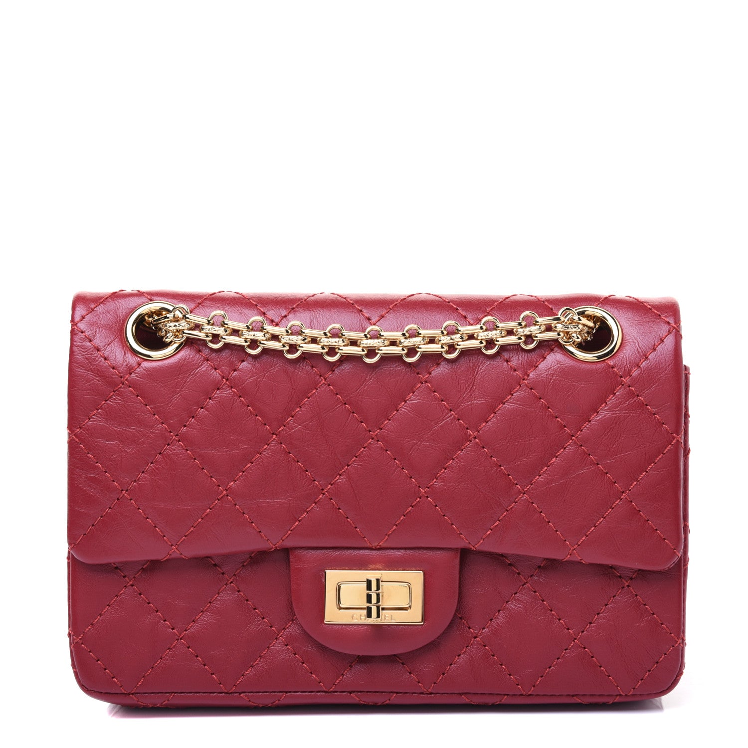 Chanel Aged Calfskin Quilted 2.55 Reissue Mini Flap Red 1 of 14