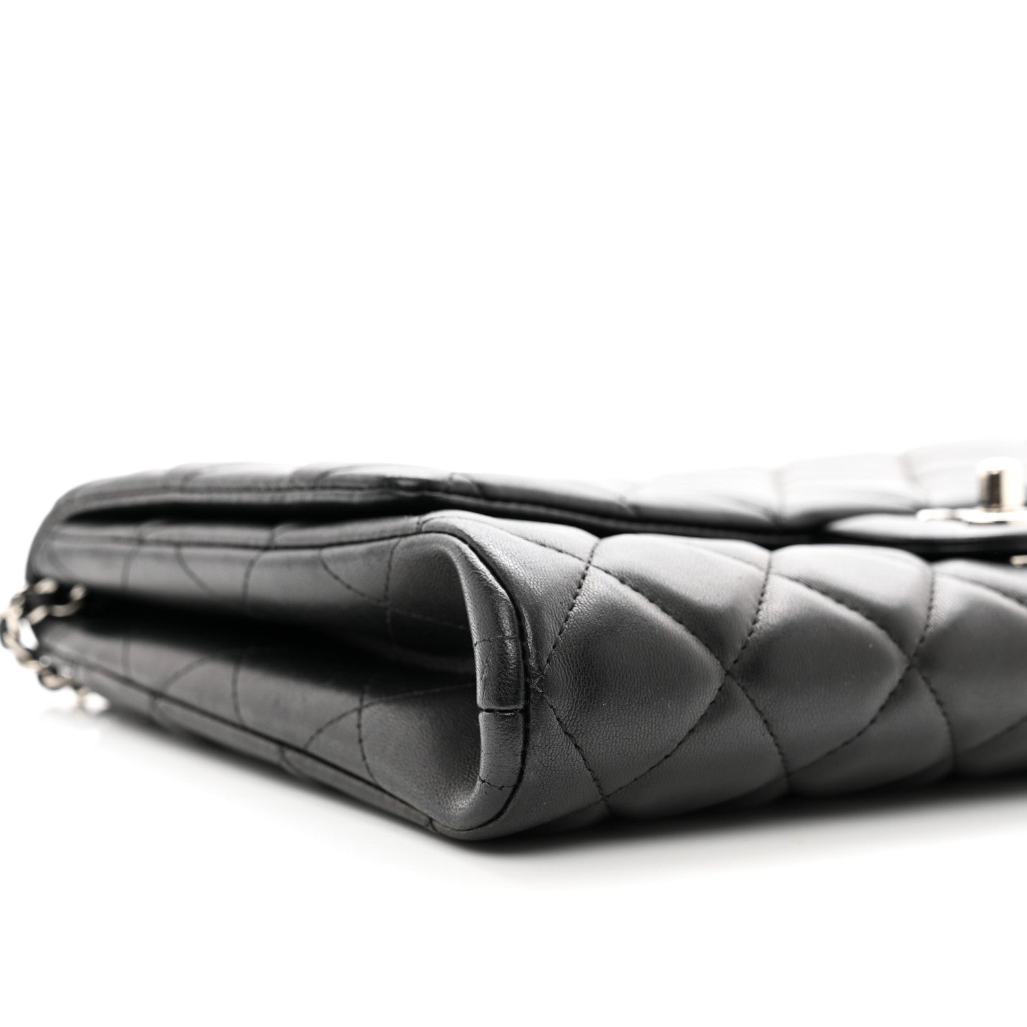 Chanel Lambskin Quilted Clutch With Chain Flap Black 9 of 10