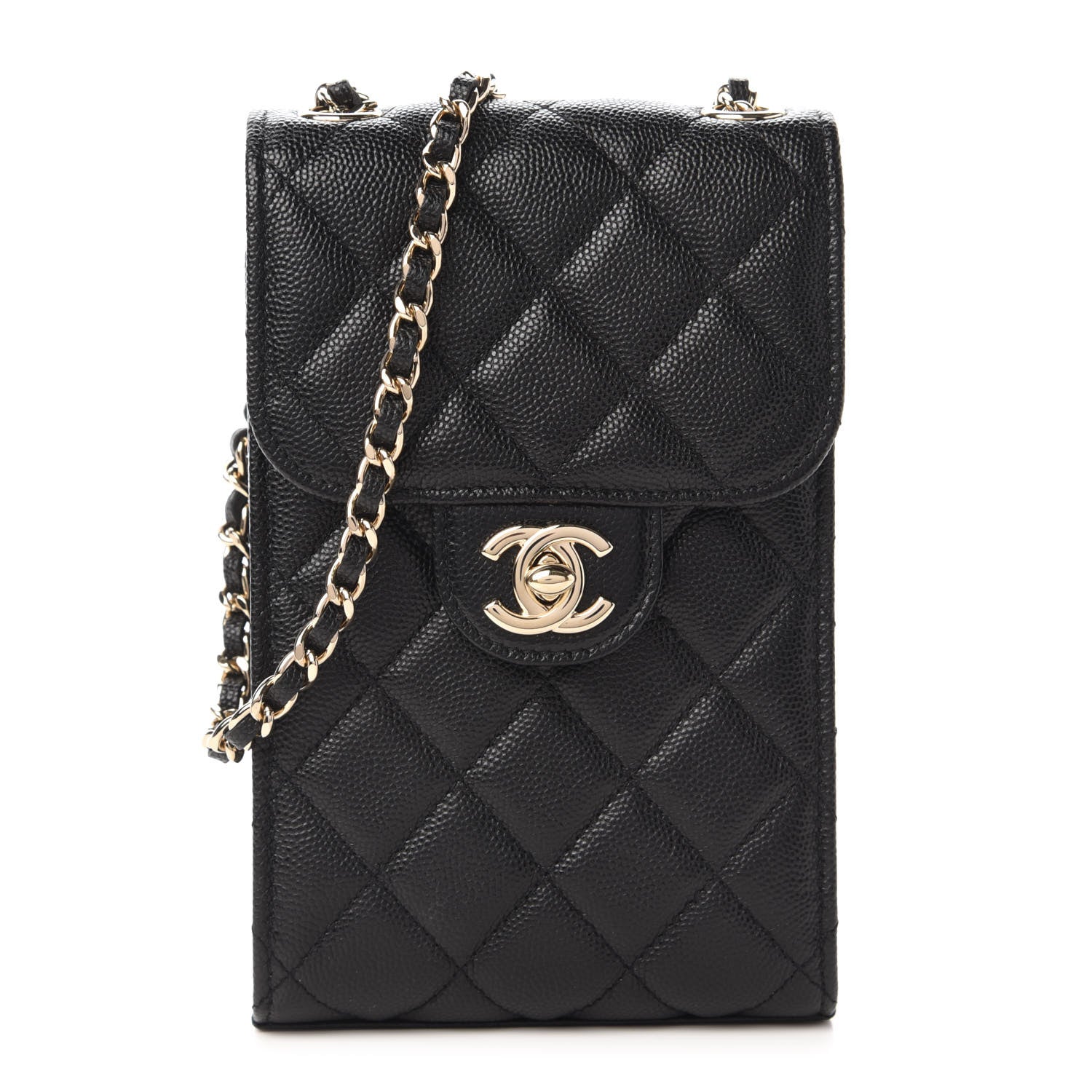 Chanel Caviar Quilted Classic Phone Holder Black 1 of 12