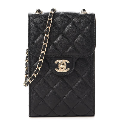 Chanel Caviar Quilted Classic Phone Holder Black 1 of 12