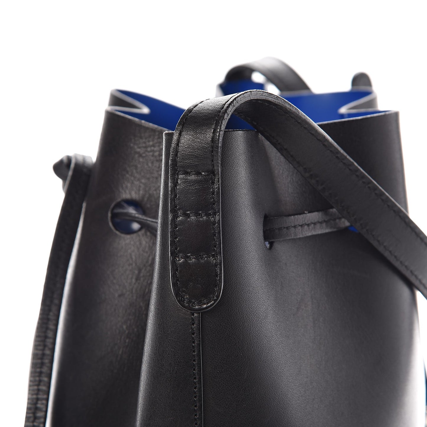 Calfskin Mini Bucket Bag Black Royal