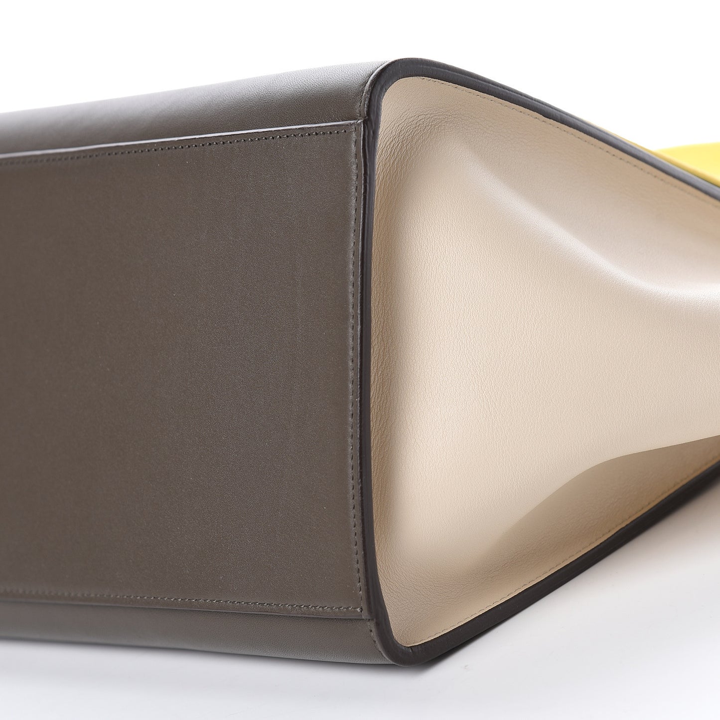 Elephant Calfskin Small Tri-Color Trapeze Yellow
