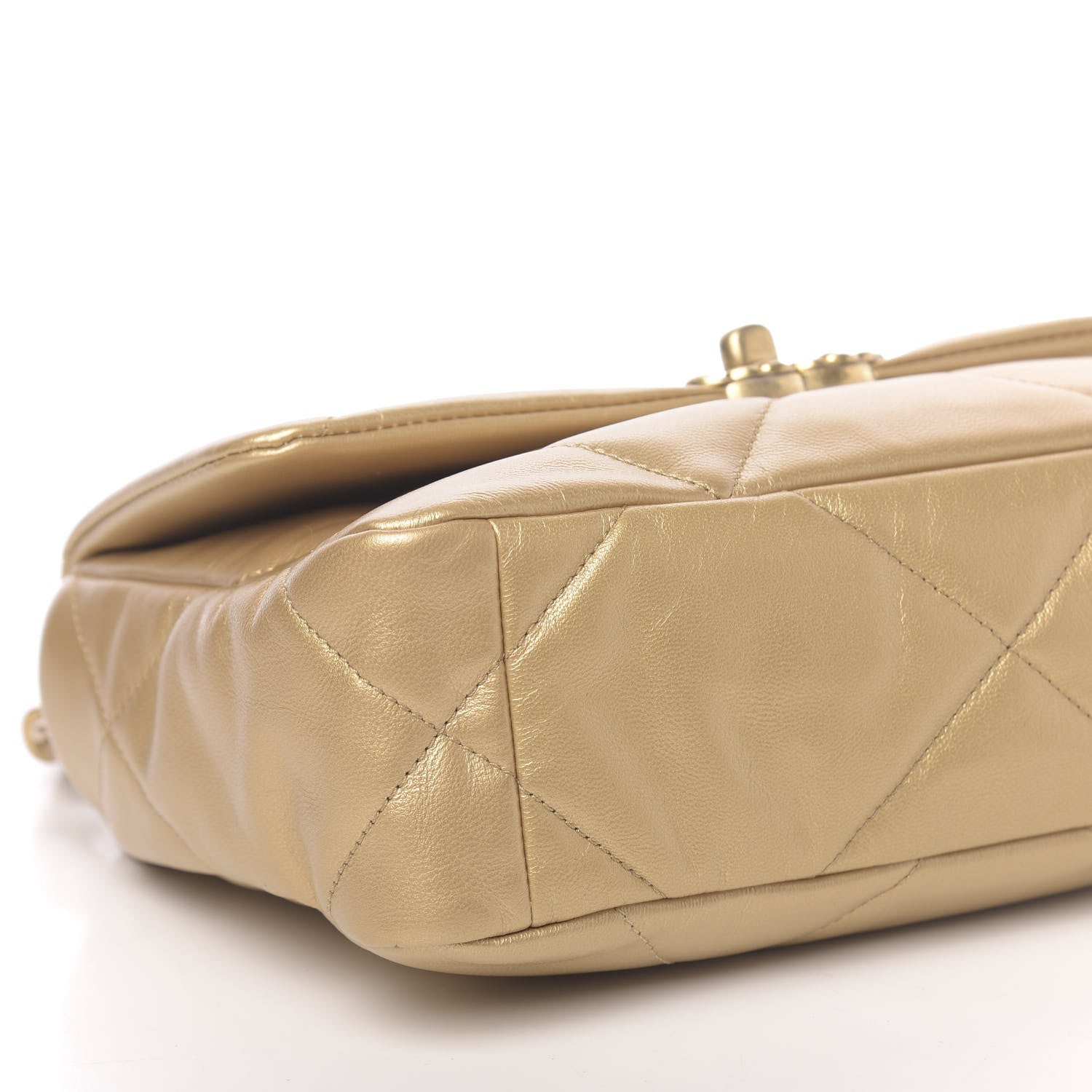 Chanel Metallic Goatskin Quilted Medium 19 Flap Gold 9 of 10