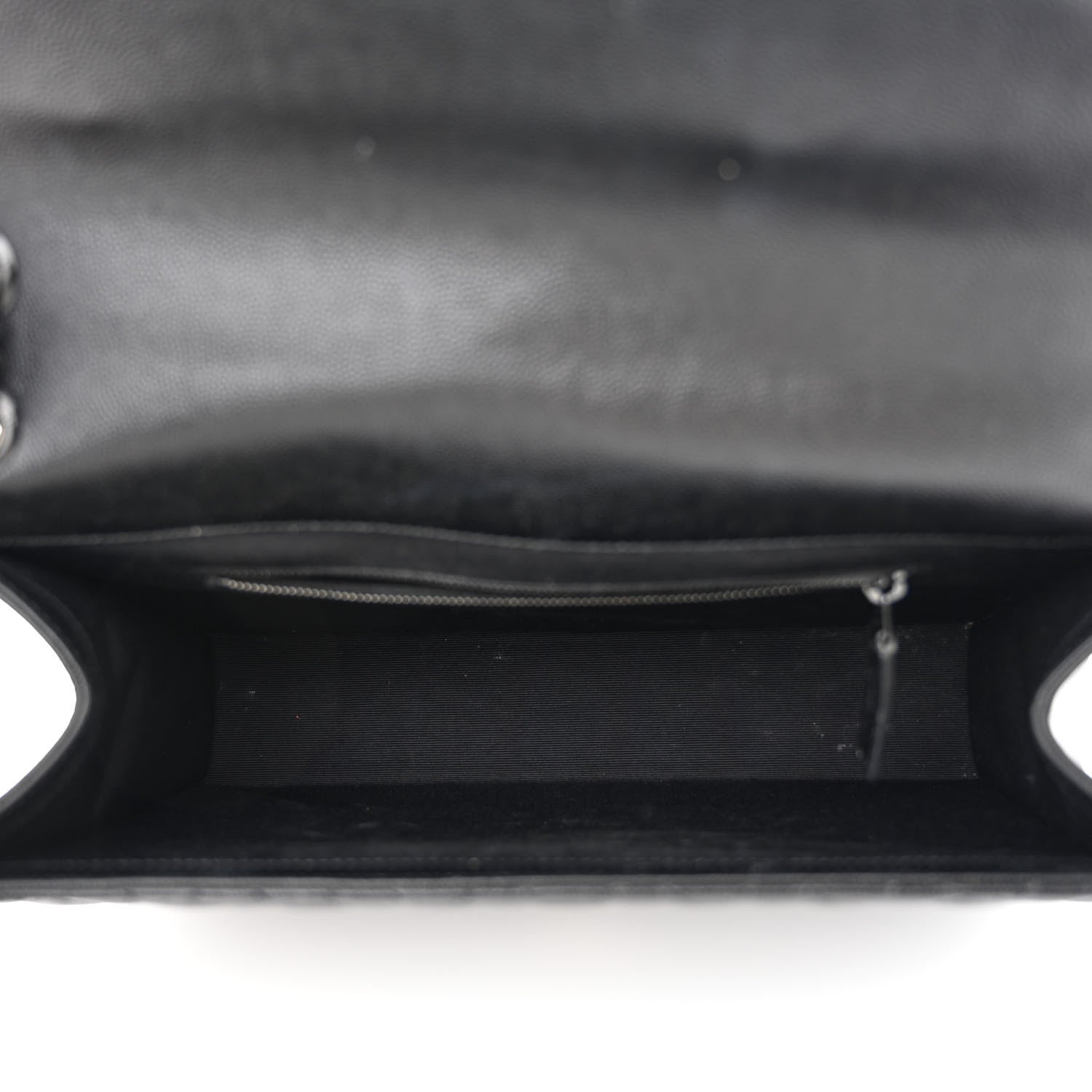 Saint Laurent Grain De Poudre Textured Mixed Matelasse Large Triquilt Monogram Monochrome Satchel Black 5 of 12