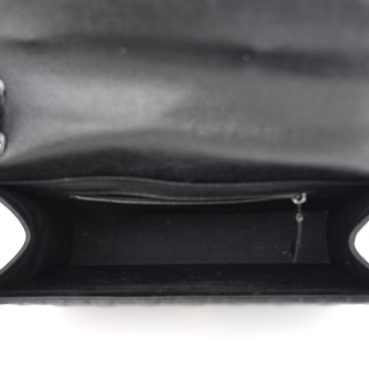 Saint Laurent Grain De Poudre Textured Mixed Matelasse Large Triquilt Monogram Monochrome Satchel Black 5 of 12