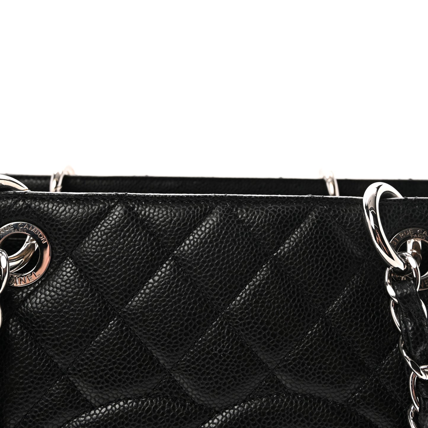 Caviar Quilted Grand Shopping Tote GST Black