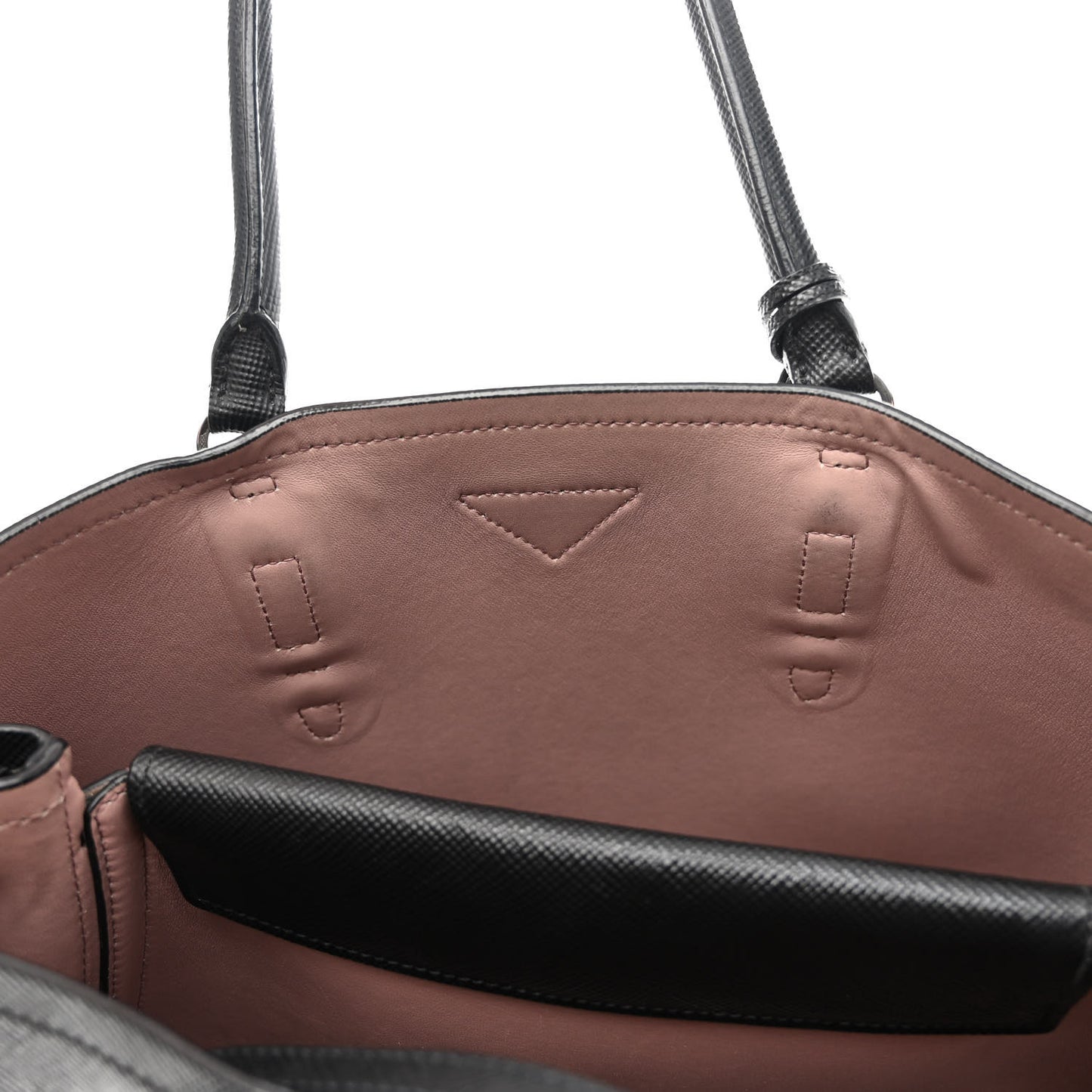 Saffiano Cuir Large Double Bag Black Mughetto
