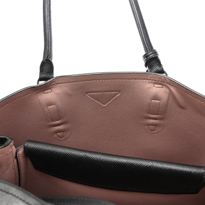 Prada Saffiano Cuir Large Double Bag Black Mughetto 11 of 17