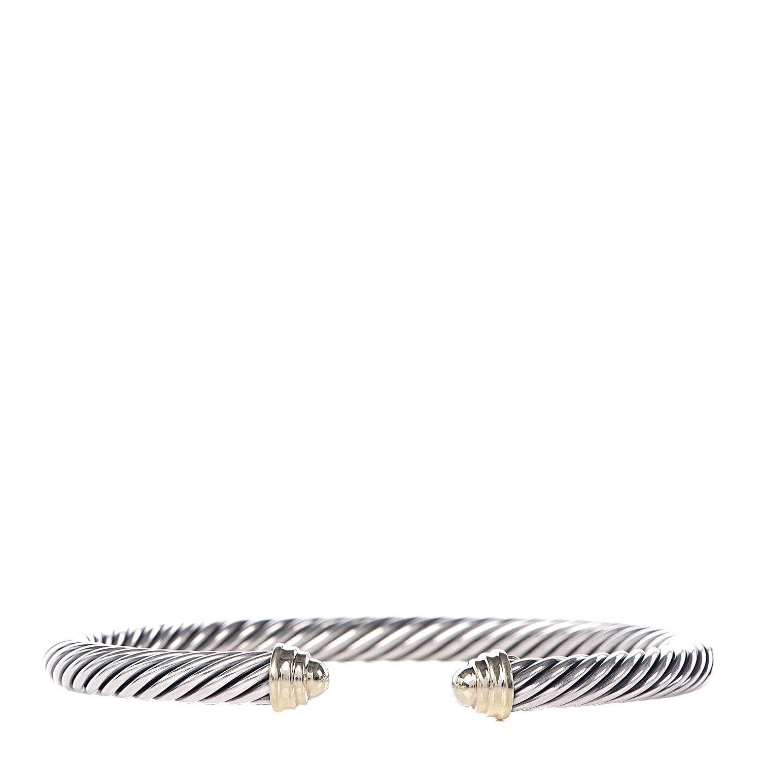 David Yurman Sterling Silver 14K Yellow Gold 5mm Cable Classics Bracelet 1 of 5